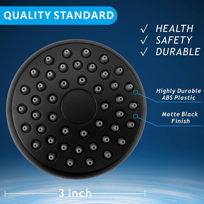 Nuodan High Pressure Shower Head - Powerful Bathroom Pressure Boosting Showerhead - Perfect Universal Replacement for Rain Shower Heads(Matte Black) - Image 5